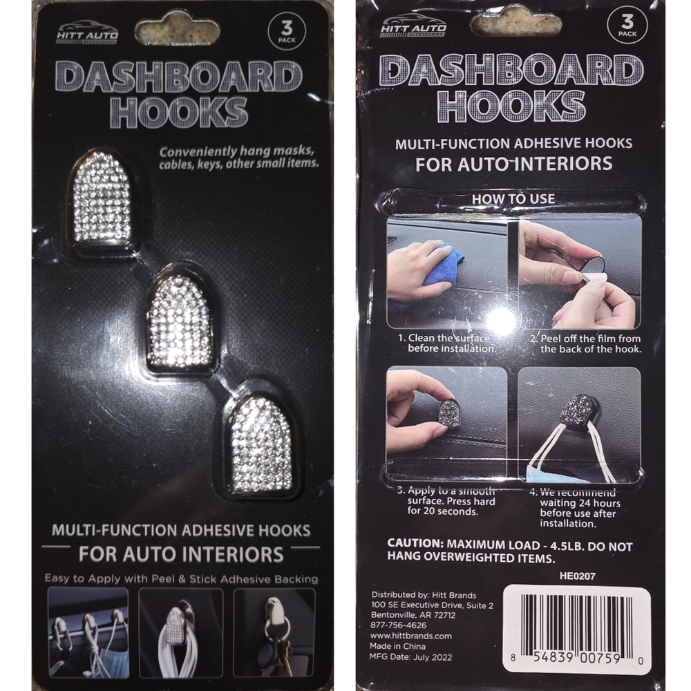 Bling Rhinestone Vehicle Accessory Set - 9 Pieces - Picture 4 of 6